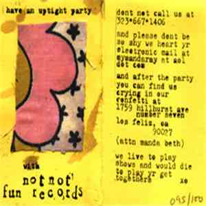 Various - Have An Uptight Party With Not Not Fun Records download mp3