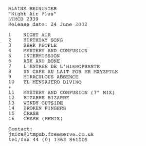 Blaine L. Reininger - Night Air Plus download mp3