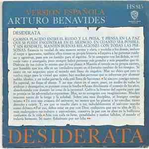Arturo Benavides - Desiderata (Versión Española) download mp3