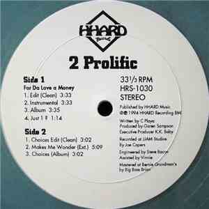 2 Prolific - For Da Love Of Money download mp3
