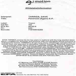 Dave Tarrida - Paranoid (Again) download mp3