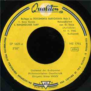 Orchester Der Budapester Philharmonischen Gesellschaft, Victor Vaszy / Béla Bartók - Beilage Zu Documenta Bartókiana Heft 2 download mp3