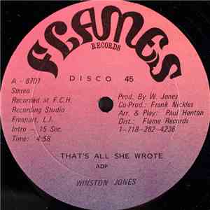 Winston Jones  - That's All She Wrote mp3 download