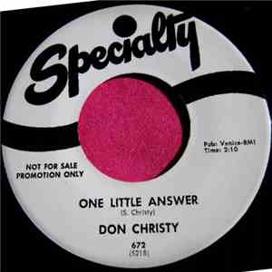 Don Christy - One Little Answer download mp3