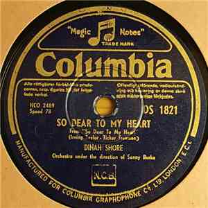 Dinah Shore, Sonny Burke And His Orchestra - So Dear To My Heart / Baby It's Cold Outside download mp3